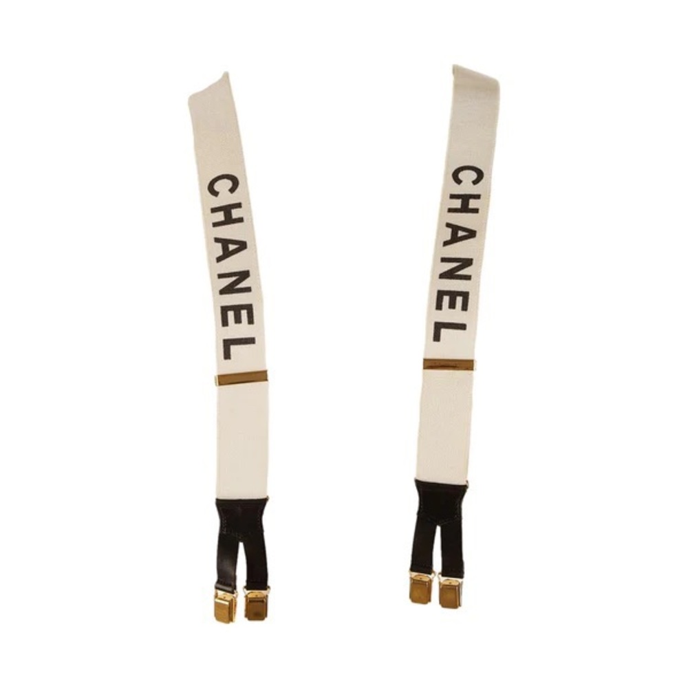 Vintage Chanel suspenders white ivory - Picture 2 of 8